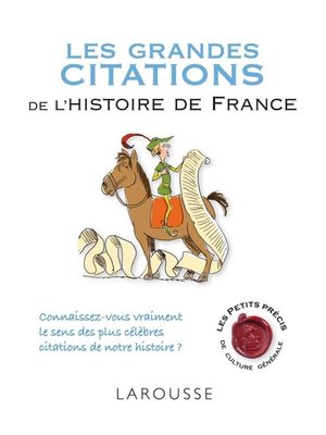 cover image of Les grandes citations de l'histoire de France